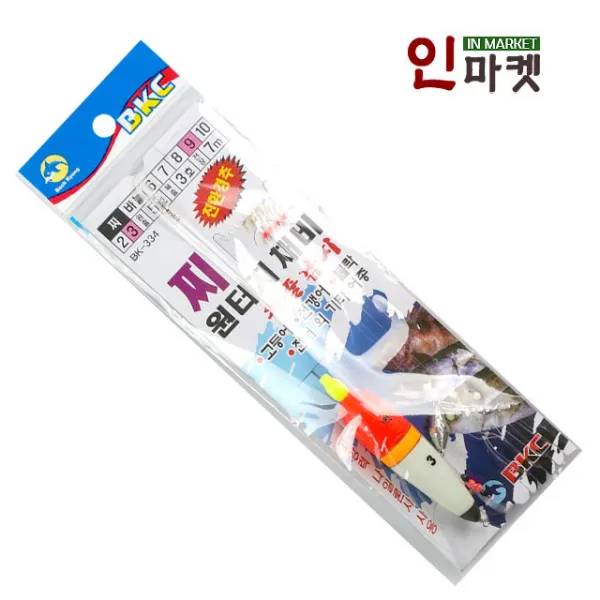 백경 찌원터치 외줄채비 반짝이어피 외줄낚시 채비, 백경 찌원터치외줄채비 7호