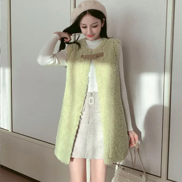 더펫 여성 겨울 양털 조끼