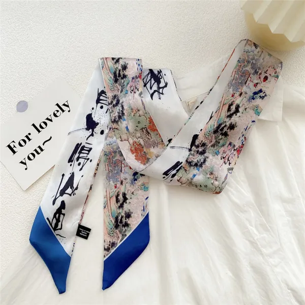 유화 스카프 슬림 롱기장 작은 스카프 여건을 둘러 목넥타월 벨트 백 헤어밴드