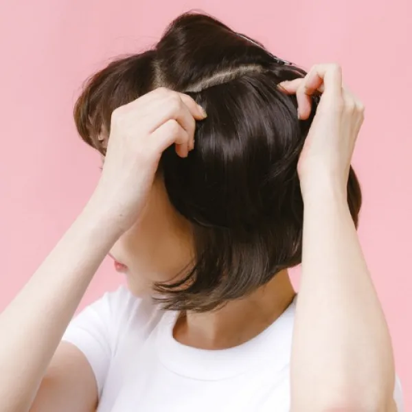 붙임머리 여자부분가발 부분가발 헤어피스 정수리볼륨, 1개, 내츄럴브라운