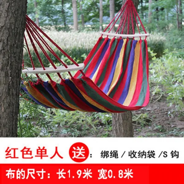 야외 올가미 비치 해먹 어른 그네뛰기 망침 흔들기 실내 요람 떨어져 침대 그물주머니 유유 레드 싱글 19080후크 N