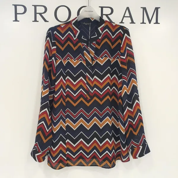 프로그램 지그재그패턴 블라우스