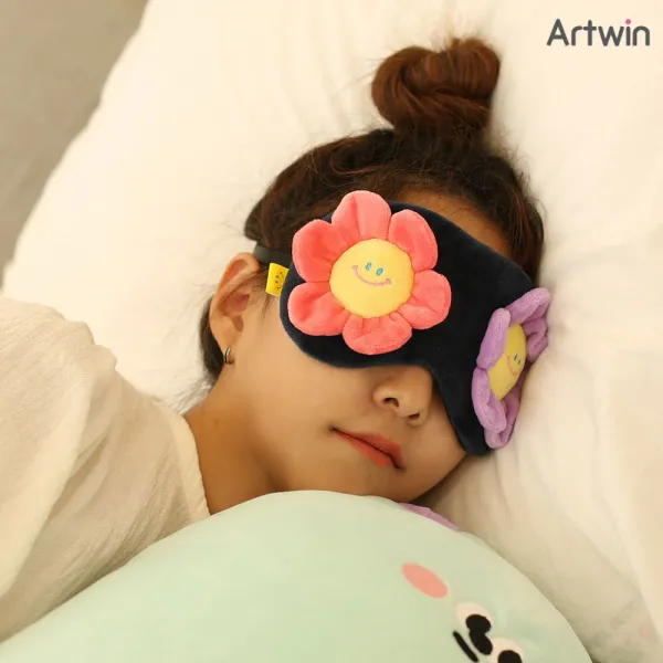 7000 해피플라워 수면 안대 해바라기 잠잘때 숙면 불면증 피곤 졸림 눈건강, 단품