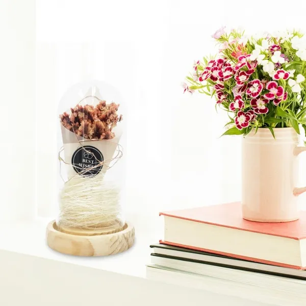 웅비몰 남자친구부모님첫인사선물 드라이플라워 led 꽃다발 무드등, 소망