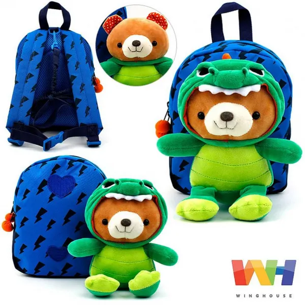 에이케이젤로 버블뮤 다이노캡 미아방지배낭 유아배낭 아기배낭 유아 공용 미아방지가방