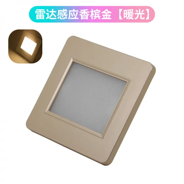 Jan.07 284번 led 야등 86형 임베디드 인체의 발등 통로계단 답보등 불빛제어 레이더감지등Z, 레이더 감지 샴페인 골 드 [따뜻 한 빛]