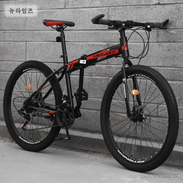 로드 자전거 접이식 자전거 어른 변속하다 경공로 레이싱 뉴타임즈 C15 W989M244, 27속도(기본 26인치), 고사양 스포크 블랙 레드