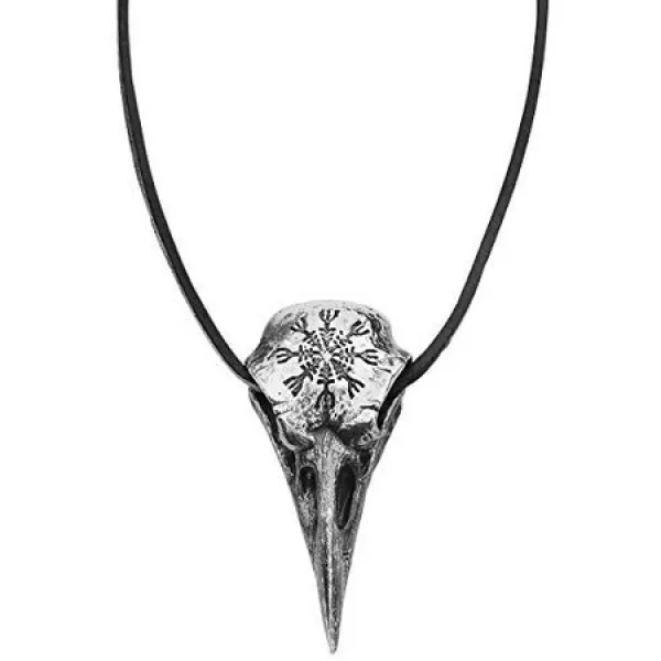 경외심의 투구 레이븐 스컬 펜던트 by Alchemy Gothic (Metal-Wear) 실버 PROD1620088265