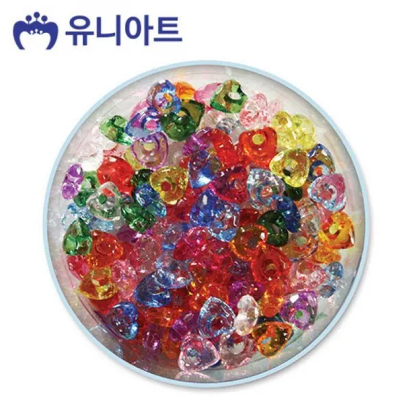 EYV310965하트 공예 모양비즈 33번 1.4cm 5000통 크리스탈비즈 공작 만들기 유아미술, 단일상품