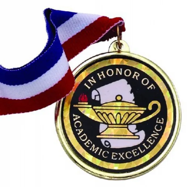 in Honor of Academic Excellence Mylar Medal Comes with Neck Ribbon - Pack of 12 학문적 우수성을 기리는 Mylar 메, 1