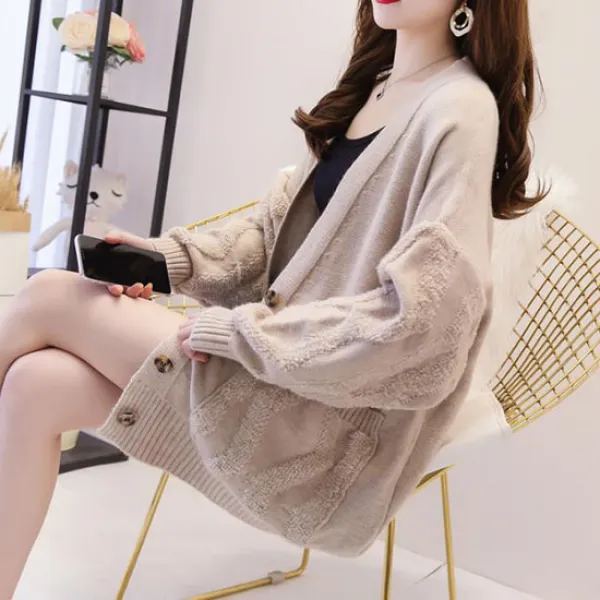 빅피플 루즈핏 뉴스타일 여성 가디건 XX786