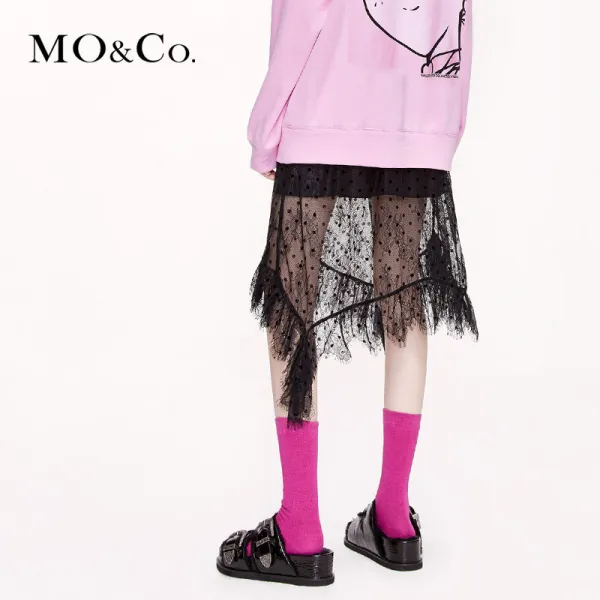 속치마 MOCO2019겨울 터프터 레이스 불규칙 치마꼬리