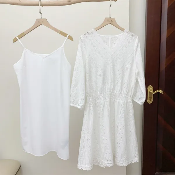 혼자 미 멍청함 네 상패 자수이 꽃자수 레이스 라인 우아한 여성 봄 여름 신