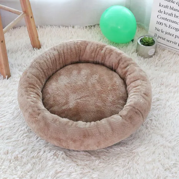 애완동물 펫 다크 수면 보온 둥우리 두꺼운 털 강아지집 사계절 통용 고양이집 방석 따뜻함 침대, 라이트 카카