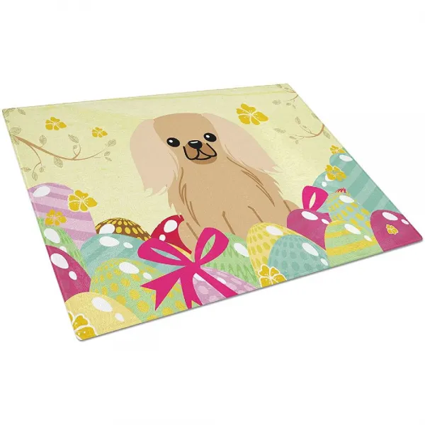 Caroline's Treasures 도마 대형 12h 절단 캐롤라인의 보물 Bb6104lcb 부활절 달걀 Pekingnese 폰 검은 담 상세페이지참조