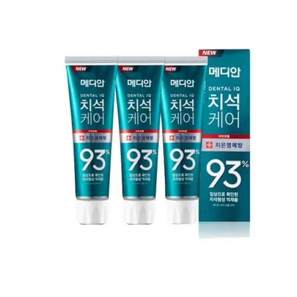 호호몰 메디안 그린 치석케어 치은염예방치약3개 구취 화이트 치석잇몸 1set