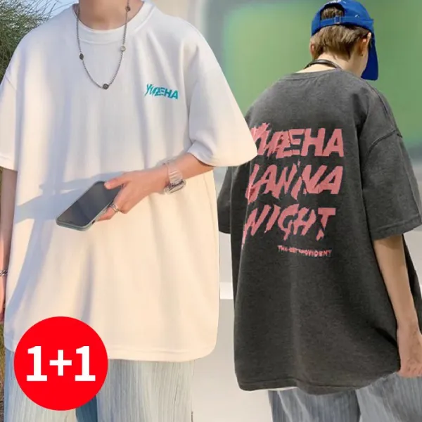 [1+1] 주디앤 남성 어썸핏 오버핏 반팔 티셔츠