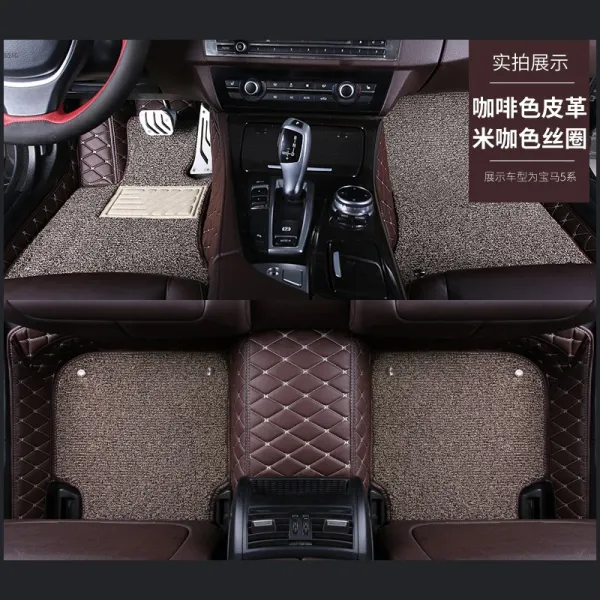 상하이폴크스바겐 산타나 지 준 18l 2l 수동형 편파 자동파 럭셔리 3칸 발 매트, 커피쌀 카색 코일 더블레이어