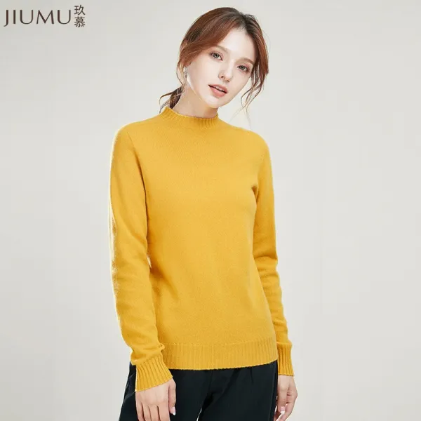 구모 니트셔츠 여성 풀오버 후드 겨울 가을 이너웨어 반폴라 숏 스웨터 슬림 울셔츠