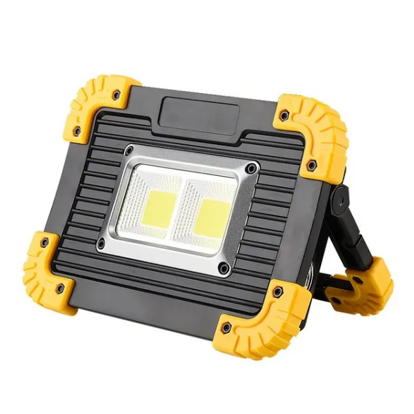 LED 휴대용 스포트라이트 재충전 용 LED 일 빛 18650 건전지 난조 야영을위한 옥외 홍수 빛은 Latern 플래, 02 Double Square Bead_02 With 2 Batteries_01 China
