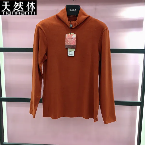 오늘의 천연 체 겨울 가을 여자목폴라 슬림 풀오버 두꺼운 내복 보온 상의 양면 기모 8368