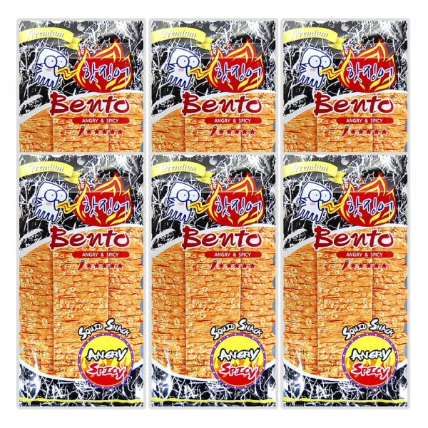 Bento 벤토 핫징어 앵그리앤스파이시 12g x 6개 쥐포 어포, 1세트
