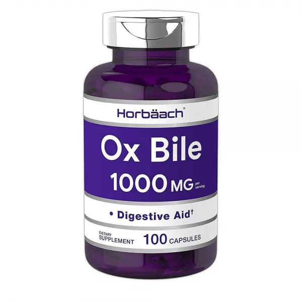 Horbach Horbaach Ox Bile 호바흐 옥스 바일 담즙 소화효소 보조제 1000mg 100캡슐, 1, 1개