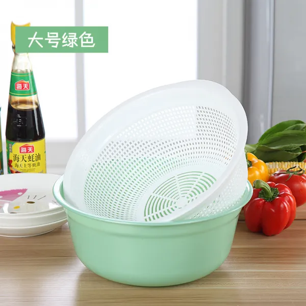 네모스토어 플라스틱장바구니 라지 두꺼운 주방 키친 더블레이어 식기세척대 투수영복 멀티 비닐 씻다 시장 여과함 물체 세탁 3015 큰사이즈 라지 （그린 ）