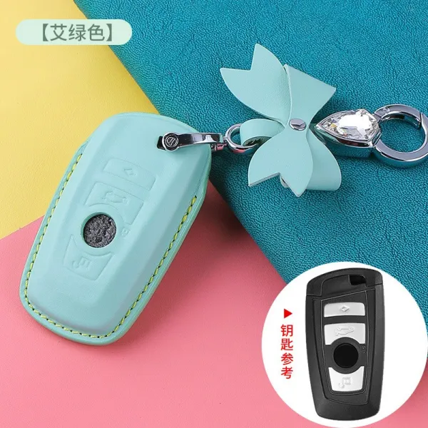구월애 Bmw 스마트 리얼가죽 2계3계5계7계x1x3x4x5x 6 칼끝 키케이스 단추 A타입 쑥 그린