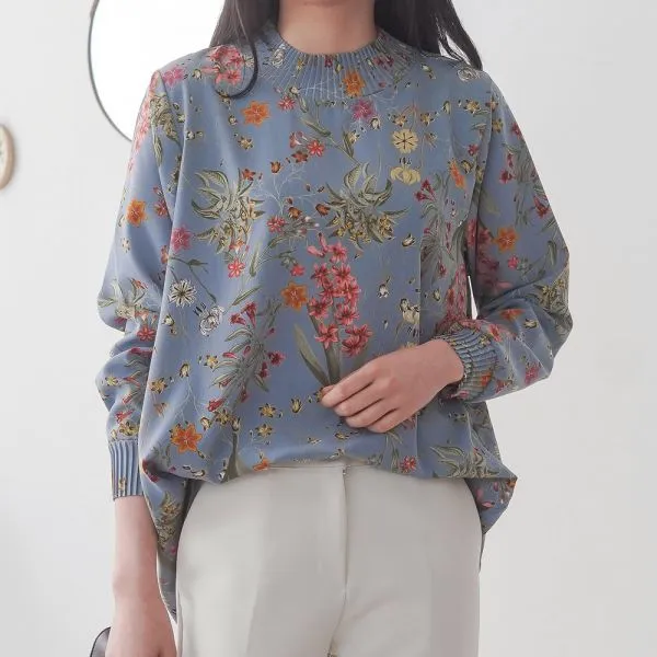 패션마켓 블라우스 플리츠블라우스 쉬폰블라우스 꽃