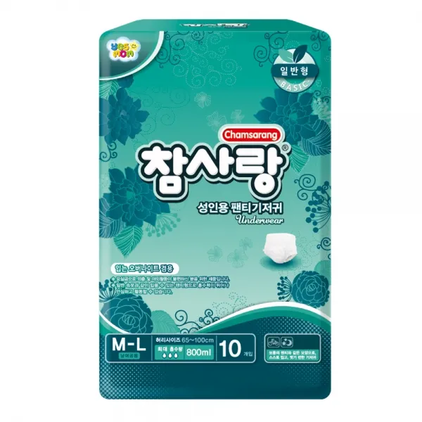 참사랑 팬티형 일반형 성인용 기저귀 요실금 중형 M-L 10px8팩, 8팩