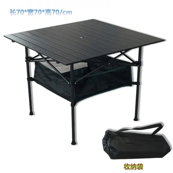 알루미늄 접이식 캠핑 테이블 길이 70cmx 폭 70cmx 높이 70cm + 그물
