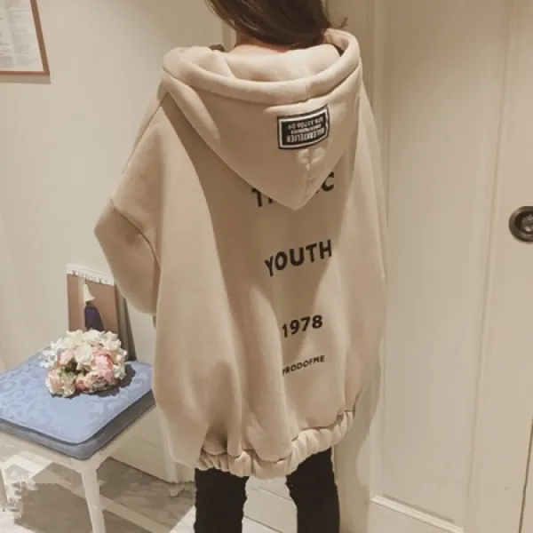 라온몰 여성 빅사이즈 후드 집업 무지 박시 시보리 아우터