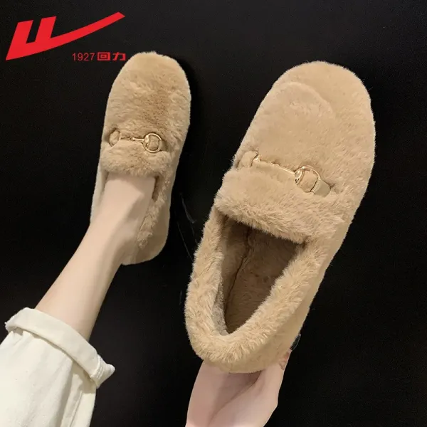 반력 털 신발 겨울아우터 패딩부츠 핫한 가을 기모 융 로퍼