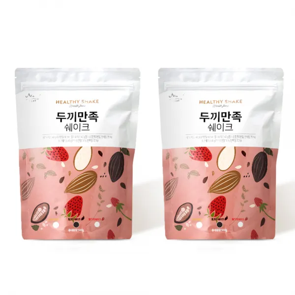 두끼만족 맛있는 식사대용 단백질 하루한끼 포만감 초코쉐이크 500g 2팩