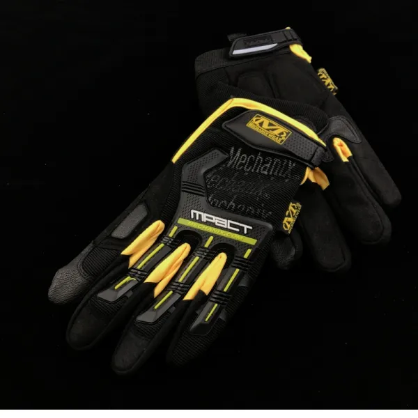 Civiclub 등산 장갑 기술자 전체 손가락 전술 장갑 남자 야외 오토바이 승마 등산 반 손가락 전투 캠핑 내마 모성 장갑, 전체 손가락 옐로우