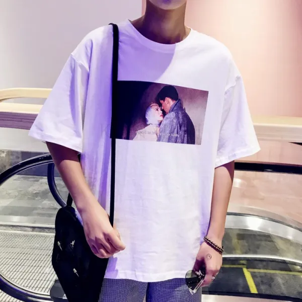 Kirahosi 남성 반팔 라운드 티셔츠 반소매 캐주얼 상의 68 Ac2iwvv