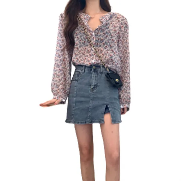 퀸하우스 마리 시스루 블라우스