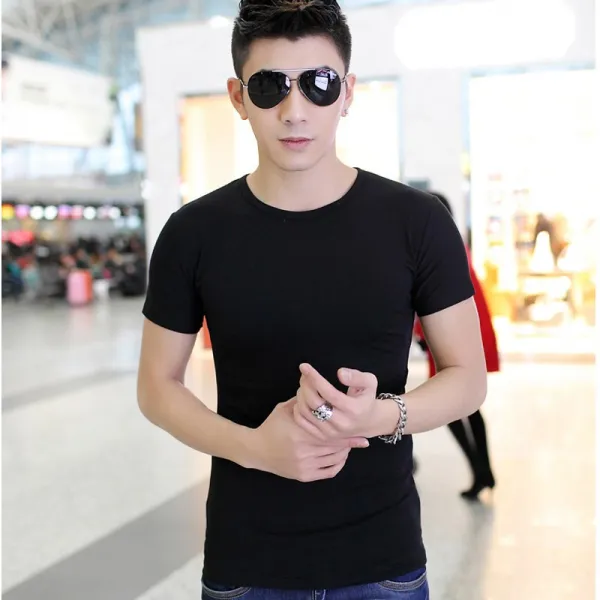 순면 코튼 반팔맨 선비 누런색 이너티셔츠 상의 양복 정장 웰론 이너웨어 배합
