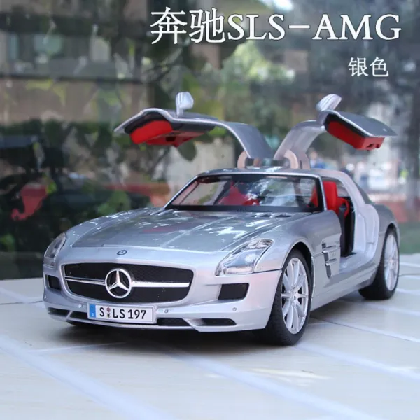 1대18 메르세데스 벤츠 AMG GT 합금 다이캐스트 자동차모형 피규어 선물 9종색상, Mercedes-Benz SLS AMG 실버 그레이