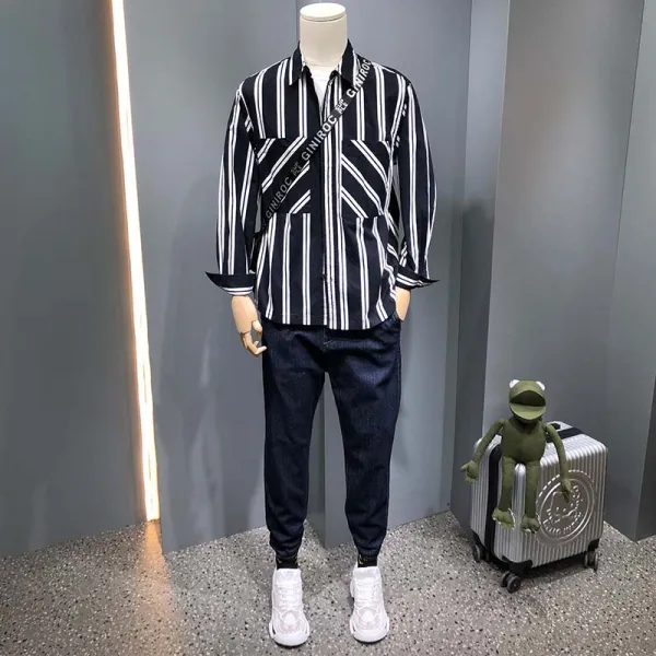 묵계 등 수입판 클래식 체크셔츠 네 레저셔츠 씰브라운