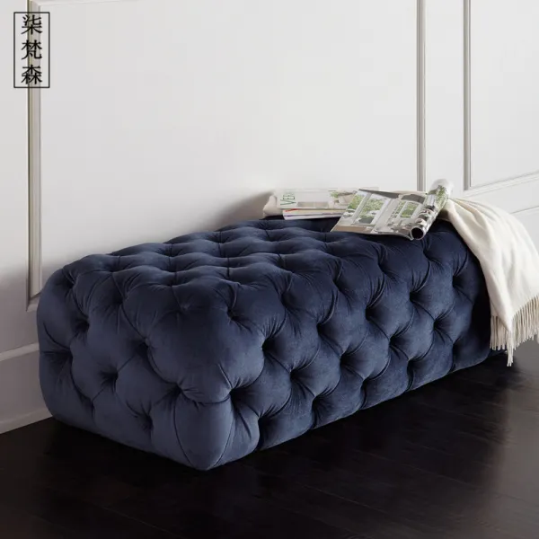 디딤대 미국식 패브릭아트 발받침 싱글 직사각형 작은사치 Sin셀럽 동일한타입 단추 거실 침실 침대끝 신발장 T07 컬러 선택가능