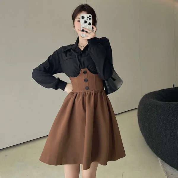 패션블라우스셔츠 스타일리쉬 상의 가을옷 여신 무드 클래식 언발 피시 스커트 조립품포장 3320583141