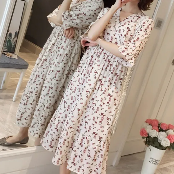 여름 여성 여신 꽃무늬 임부원피스 AS0813