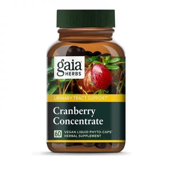 Gaia Herbs (2팩) 가이아허브스 크랜베리 요도감염 만성질염 폐경 베이글영양제 60피토캡슐, 1mg, 2개
