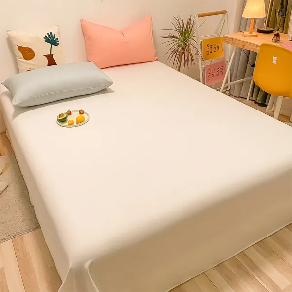 Mar.19 97번 워싱 면 싱글 면 싱글 심플 솔리드 이불 3피스 싱글 2인용 다다미 온돌 시트z 원색 심 플 싱글 시트: 120 230 Cm 본말