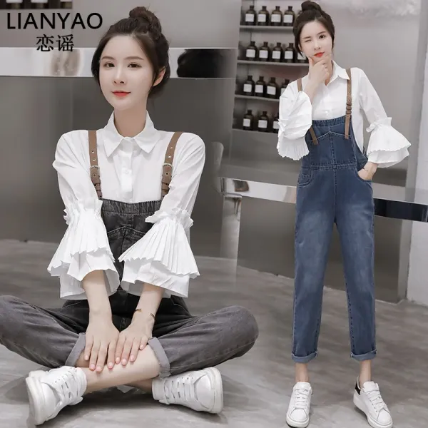 싱푸리 일자바지 여름 봄가을 캠핑룩 커플 여성바지 개강룩 시밀러룩
