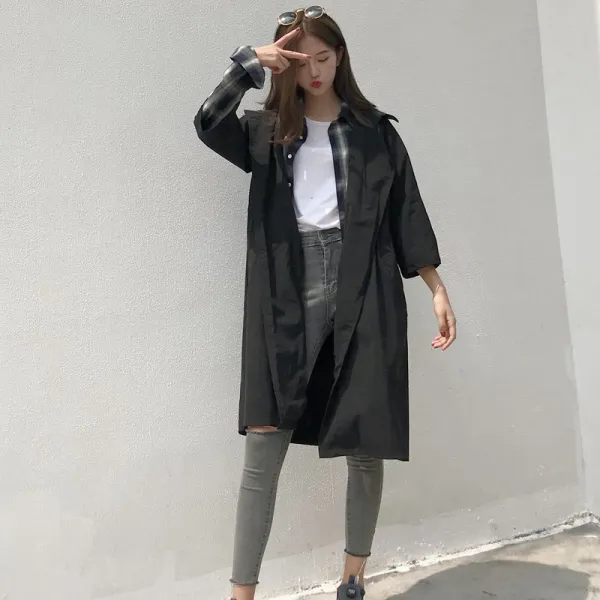 Tea Fishing여성 바람막이 롱자켓 트렌치코트 YK-205