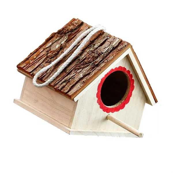 STK나무 새 집 birdhouse 걸려 둥지 중첩 상자 밧줄 집 정원
