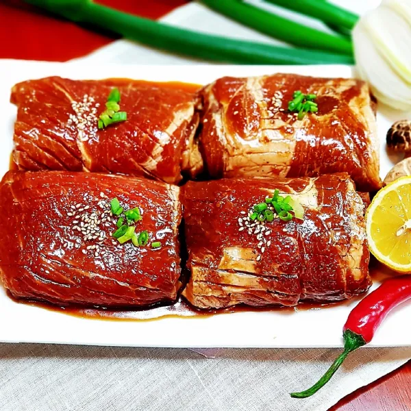 뽕 멍석말이갈비 돈구이 3kg ISO9001 인증 양념 캠핑간편요리, 1팩